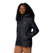 Columbia Women's Arcadia II Rain Jacket, Waterproof Omni-Tech, Lightweight, Packable, Black, Large, 153411