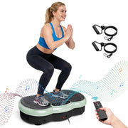 Anqdy Vibration Plate Exercise Machine with LCD Display, Resistance Bands, Wellness-Focused, Green, Star-Green
