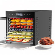Gianna Food Dehydrator, 8 Stainless Steel Trays, 500W, Adjustable Temperature, Black, AH-GGJ8C24