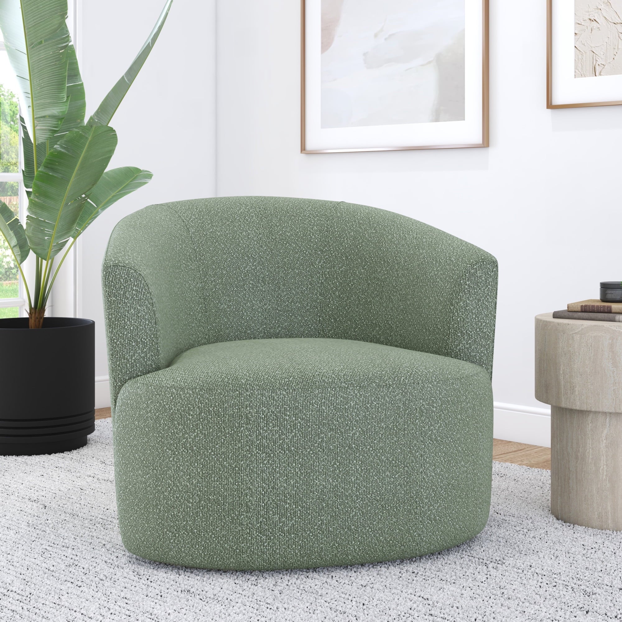 Mainstays Boucle Swivel Chair, Olive – VIPOutlet