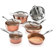 Gotham Steel 2691 Hammered Copper 10pc Cookware Set