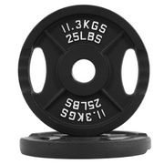 BalanceFrom 2INRC-25P Classic Cast Iron Weight Plates for Strength Training, 2-Inch, 25-Pound, Pair