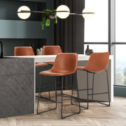 CONCETTA Bar Stools Set of 2, Counter Height Bar Stools with Back, 26 Inch Armless