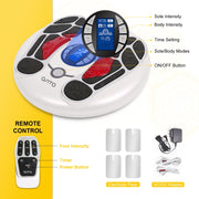 OSITO AST-300J EMS Foot Massager with 25 Modes and 99 Intensities, Circulation Stimulator and Pain Relief, White