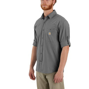 Carhartt Men's Force Sun Defender Relaxed Fit Lightweight Long Sleeve Button-Down Shirt, Steel, 4XLarge, 106552