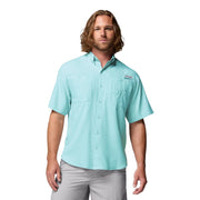 Columbia Men's PFG Tamiami II Short Sleeve Shirt, Omni-Shade UPF 40, Omni-Wick, Gulf Stream, 3X Tall, 128705