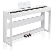 Glarry GDP-104 88 Keys Digital Piano Full Weighted Keyboards for Kids Beginner, White