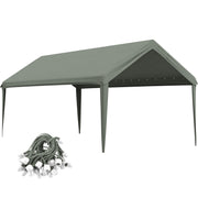 Pakunoda Carport Canopy Replacement Cover, Heavy-Duty 600D Oxford Fabric, Light Gray, 10 ft x 20 ft, 34 Elastic Ball Bungees