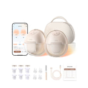 Eufy Wearable Breast Pump S1 Pro with HeatFlow Technology, Heated Hands-Free, Wireless Charging Case, App-Controlled, Hospital-Grade Suction, Tan, T8D04