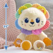 Playskool Sensory Pal Lion Plush Interactive Stuffed Animal with Motion, Silicone Teething Accents, Built-in Rattle, 14 Inch
