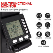 Balancefrom Ski Machine, Black - Indoor Aerobic Exercise Equipment with LCD Screen