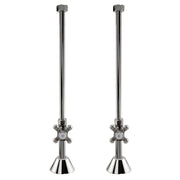 Deck Mount Tub Supply Lines with Cross Handle Stops - For Threaded Pipe - Chrome