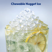 EKOJUCE Nugget Ice Maker Countertop, 44 Lb Daily Output, Soft Chewable Sonic-Style Pebble Ice, One-Touch Self-Cleaning, Stainless Steel Silver, 1.8L Water Tank, IM017-NSI