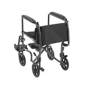 Drive Medical TR37E-SV Lightweight Steel Transport Wheelchair Fixed Full Arms 17