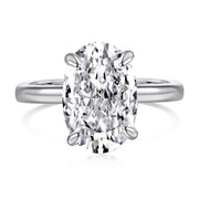 Tper Valley 3.5 Carat Oval Cut Moissanite Engagement Ring, Sterling Silver, Solitaire Design, Sizes 5-9