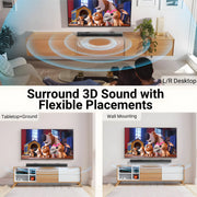 VEAT00L S50L 100W 2.2ch Sound Bars for TV Soundbar with Subwoofer Wired & Wireless Bluetooth 5.0 3D Surround Speakers, Optical/HDMI/AUX/COAX/USB Connection, Wall Mountable (Black)