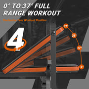 GIKPAL SP0284_02 660lb 6-in-1 Adjustable Multi-Purpose Workout Weight Bench Set With Barbel Rack & Leg Developer