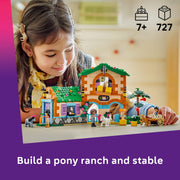 LEGO Friends Pony Ranch & Stable Building Toy, 727 Pieces, Includes 3 Pony Figures, 2 Minidolls, Working Hay Elevator, Ages 7+ 42654