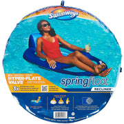 SwimWays Spring Float Recliner Inflatable Pool Lounger with Hyper-Flate Valve - 56