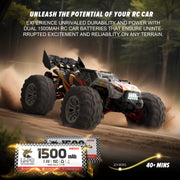 Hosim 1:14 Scale Remote Control Monster Truck, High Speed 48+ KMH, 4X4 Off-Road, Waterproof, LiPo Battery Powered, Red