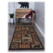 Tayse Nature Area Rug 6548 Lodge Multi Bears Moose 2' 7
