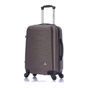 InUSA Royal 20 Inch Hardside Carry-On Spinner Luggage, Brown, Lightweight Durable ABS/PC with Ergonomic Gel Handles, 360-Degree Wheels, IUROY00S-BRO