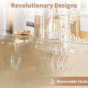 Luxear LU-HB-001-CR Shower Caddy Bathroom Storage Organizer with Advanced Suction Technology, 4 Movable Hooks