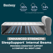 Bestway SleepSupport Twin Air Mattress 18in with Headboard and Built-in AC Pump