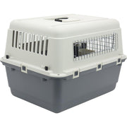 Sportpet Designs CM-2001-CS01 Dog IATA Airline Plastic Kennel Carrier, M, Gray/Beige