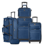 Skyway Tideland Softside 5-Piece Travel Luggage Set with Spinner Wheels, Blue