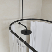 Naiture Home Store SR074830BK Stainless Steel Oval Shower Curtain Rod, 48 in x 30 in, Black, Includes Ceiling Supports