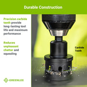 Greenlee 635 5-Piece Carbide-Tipped Hole Cutter Set with Pilot Drill, Hex Wrench, Tungsten Carbide Teeth, 7/8 in to 1-3/8 in