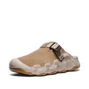 KEEN Hyperport Clog Leather Men's Casual Footwear, Adjustable Slip-On, Premium Leather Upper, High-Traction Rubber Outsole, Cushioned Polyester Insole, Cornstalk/Plaza Taupe, Size 11.5 D, 1030763