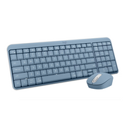 Logitech Compact Bluetooth Wireless Keyboard and Mouse Combo, Spill-Resistant, Adjustable Tilt, Blue/Gray
