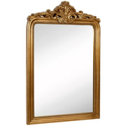 Hamilton Hills 000242HAMI Top Gold Baroque Wall Mirror Rich Old World Feel Framed Beveled Elegant Glass Mirror Entryway Bathroom or Powder Room (28