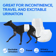 Absorlution LLC Honey Care All-Absorb Disposable Male Dog Wrap, Super Absorbent, Breathable, Small 12-18 in Waist, 50 Count