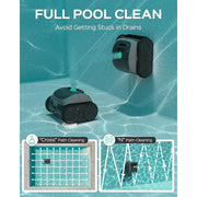 Wybot Wybot-WY3312-WM Robotic Pool Cleaner Cordless Vacuum with Wall Climbing