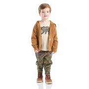 Carhartt Toddler 3-Piece Clothing Set, Hooded Jacket, Long-Sleeve T-Shirt, Mossy Oak Camo Pants, 4T, 101715888-4328986