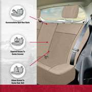 Genuine Dickies 43974WDI 3-Piece Tan Peterson Seat Covers - Luxurious Vegan Leather, Universal Fit, Airbag Safe