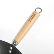 Martha Stewart Everyday Clarkston 14-Inch Sage Carbon Steel Wok with Nonstick Interior and Beech Wood Handles