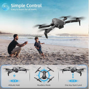 4DRC 4D-V13 13 Drone with 1080P HD Camera for Adults and Kids, FPV Live Video Foldable Beginners Toys 2 Batteries, Black