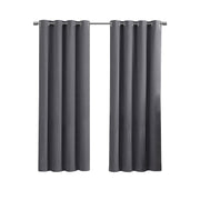 Eclipse Corte Solid Blackout Curtain, Panel Pair, Grey