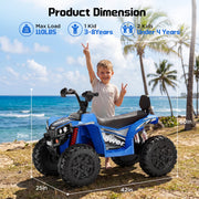 Wisairt 24V 4WD Kids Ride On ATV, Electric 4-Wheeler, 2-Seater, 800W Motor, Blue
