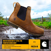 Carhartt Men's Frontier Water Resistant Steel Toe Chelsea Work Boot, Bison Brown Oil Tan, Size 10.5 Wide, FN5254-M