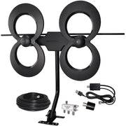Antennas Direct ClearStream 4MAX Complete Amplified Indoor Outdoor HDTV Antenna, Multi-Directional UHF VHF, 70+ Mile Range, Includes Mast, Amplifier, 30-ft Coaxial Cable, 3-Way Splitter, Black, C4M-AC