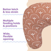 The Boppy Company Nursing Pillow, Ergonomic Semicircular Design, Supportive Recycled Polyester Fill, Water-Repellant Washable Cover, Clay Boho Arches