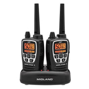 Midland GXT3000VP4 Two-Way Radios, 50-Channel, Repeater Capable, Long Range, 142 Privacy Codes, NOAA Weather Alert, Rechargeable Lithium Ion Battery, Black, 2-Pack