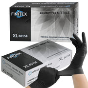 FINITEX Black Nitrile Disposable Gloves, Small - 3.2mil, 100PCS, Powder-Free, Medical & Exam, Food Gloves