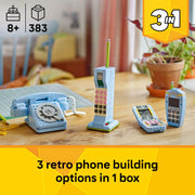 LEGO Creator 3-in-1 Retro Telephone Building Set, 383 Pieces, Multi-Color, 31174
