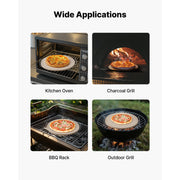 KFFKFF 16-Inch Round Cordierite Pizza Stone with Rack Stand, Heat-Resistant up to 1450F, 0.67-Inch Thick VV40615R
